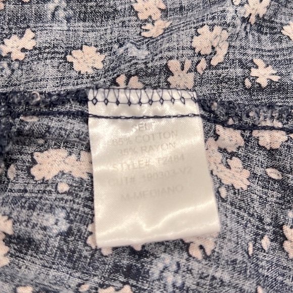 Flattering Cute Navy Blue with Floral Print and Spaghetti Adjustable Straps - Picture 6 of 8